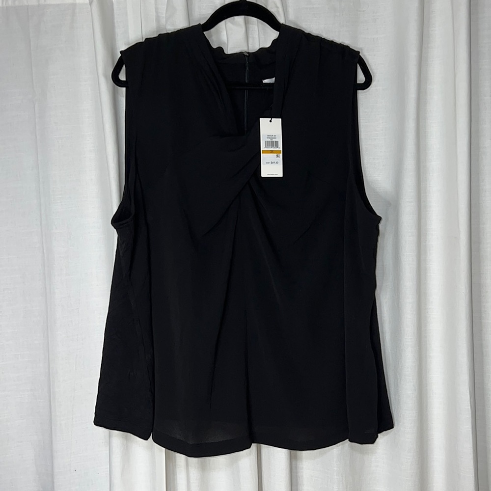 NWT Calvin Klein Black Short Sleeve Dress Shirt 3x